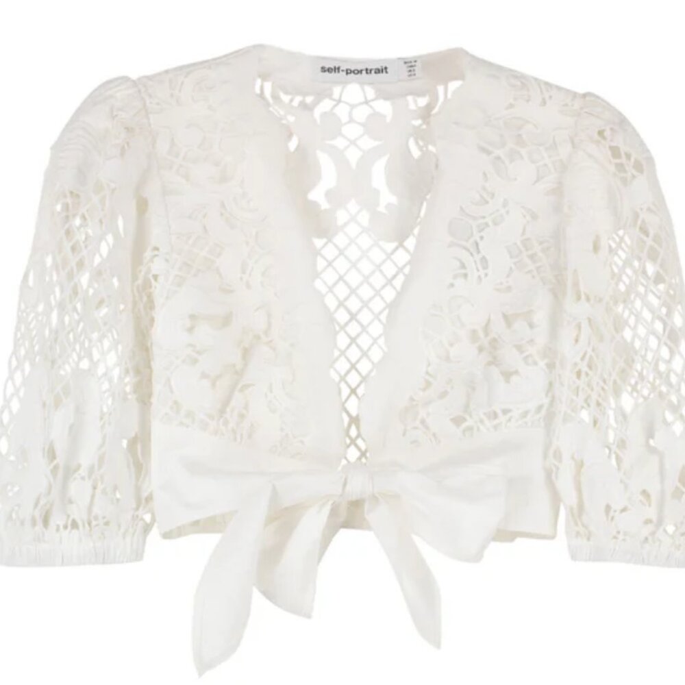 Self Portrait White Lace Top (Size US 6)